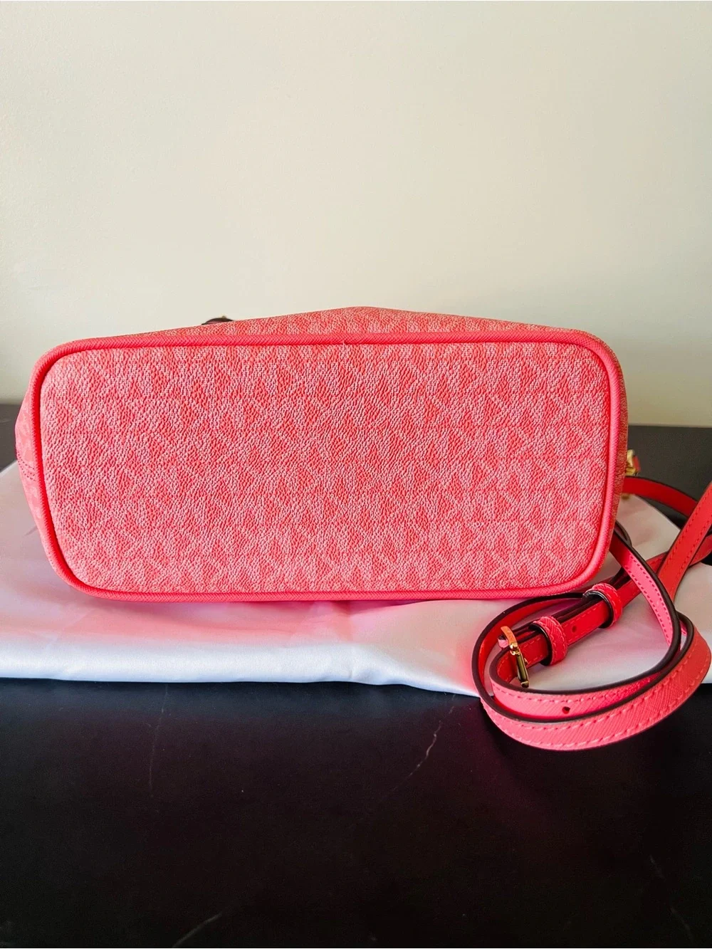 Michael Kors Coral Signature MK Tote with Gold Hardware